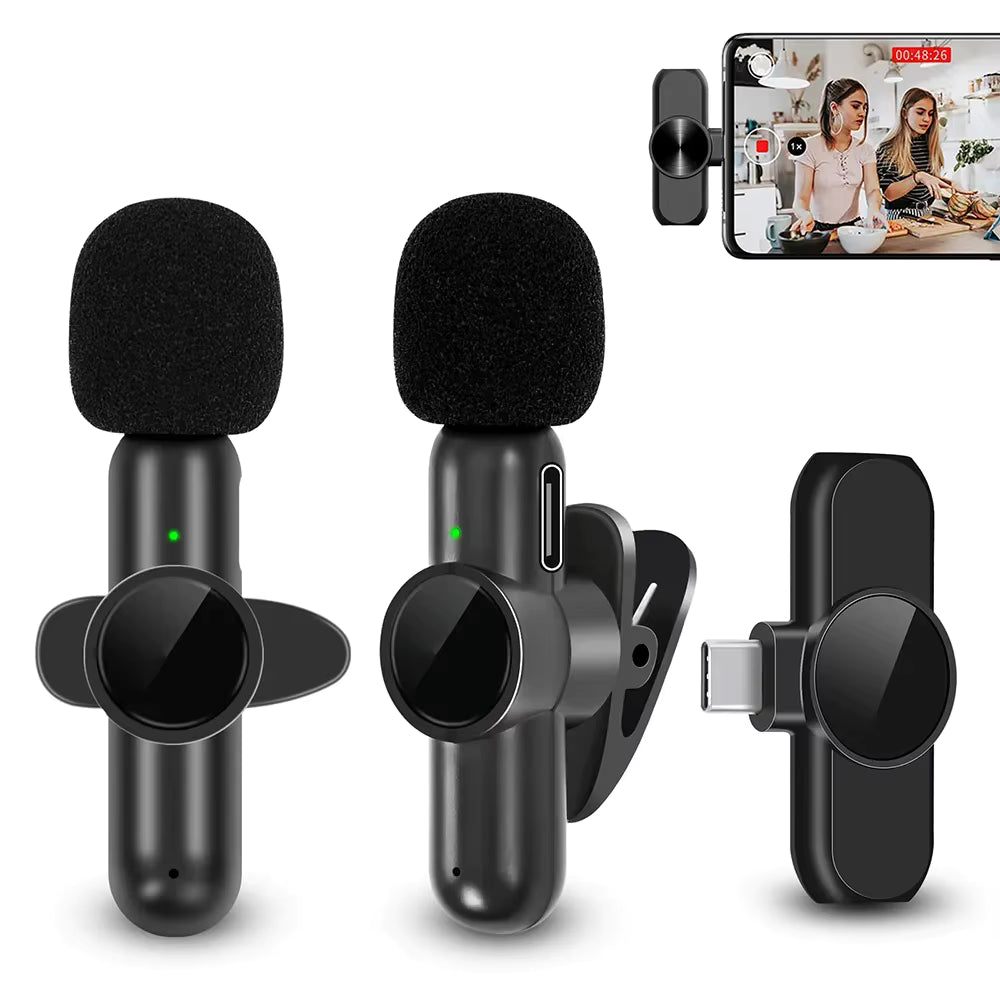 K61 Wireless Lavalier Microphone for iPhone, iPad, Android & Laptop