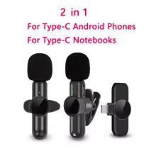K61 Wireless Lavalier Microphone for iPhone, iPad, Android & Laptop